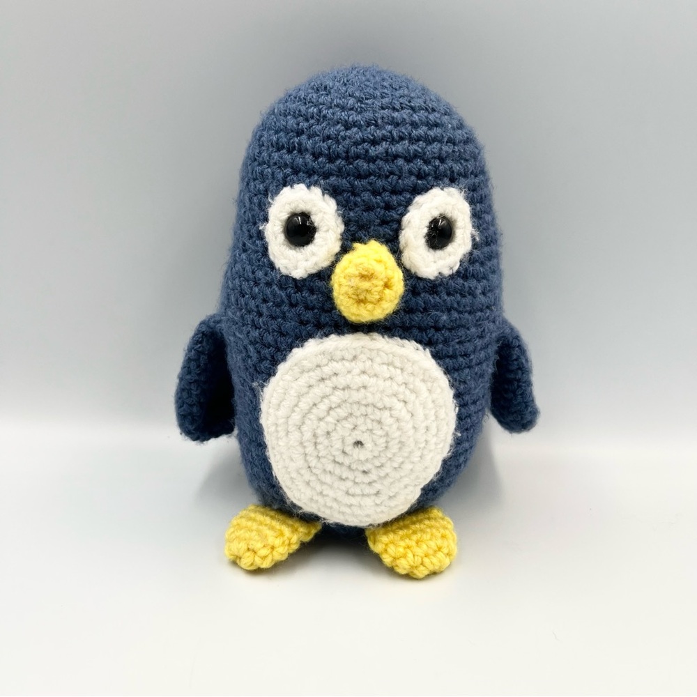 Crocheted Blue Penguin Plush